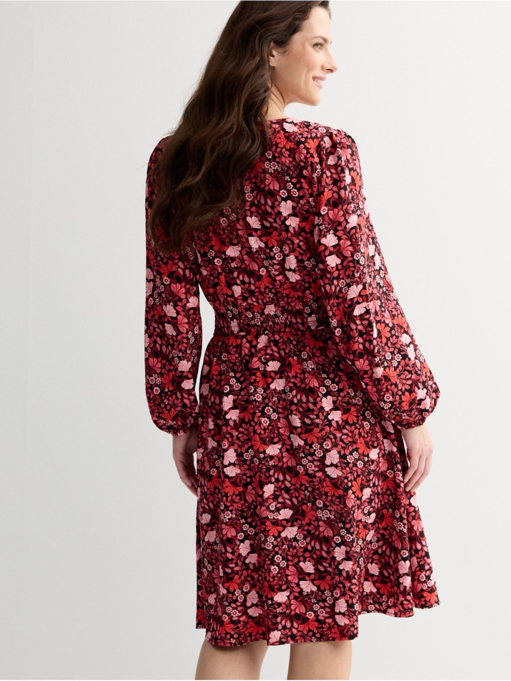 Draper James Red and Pink Floral Midi Dress - Picture 3 of 6